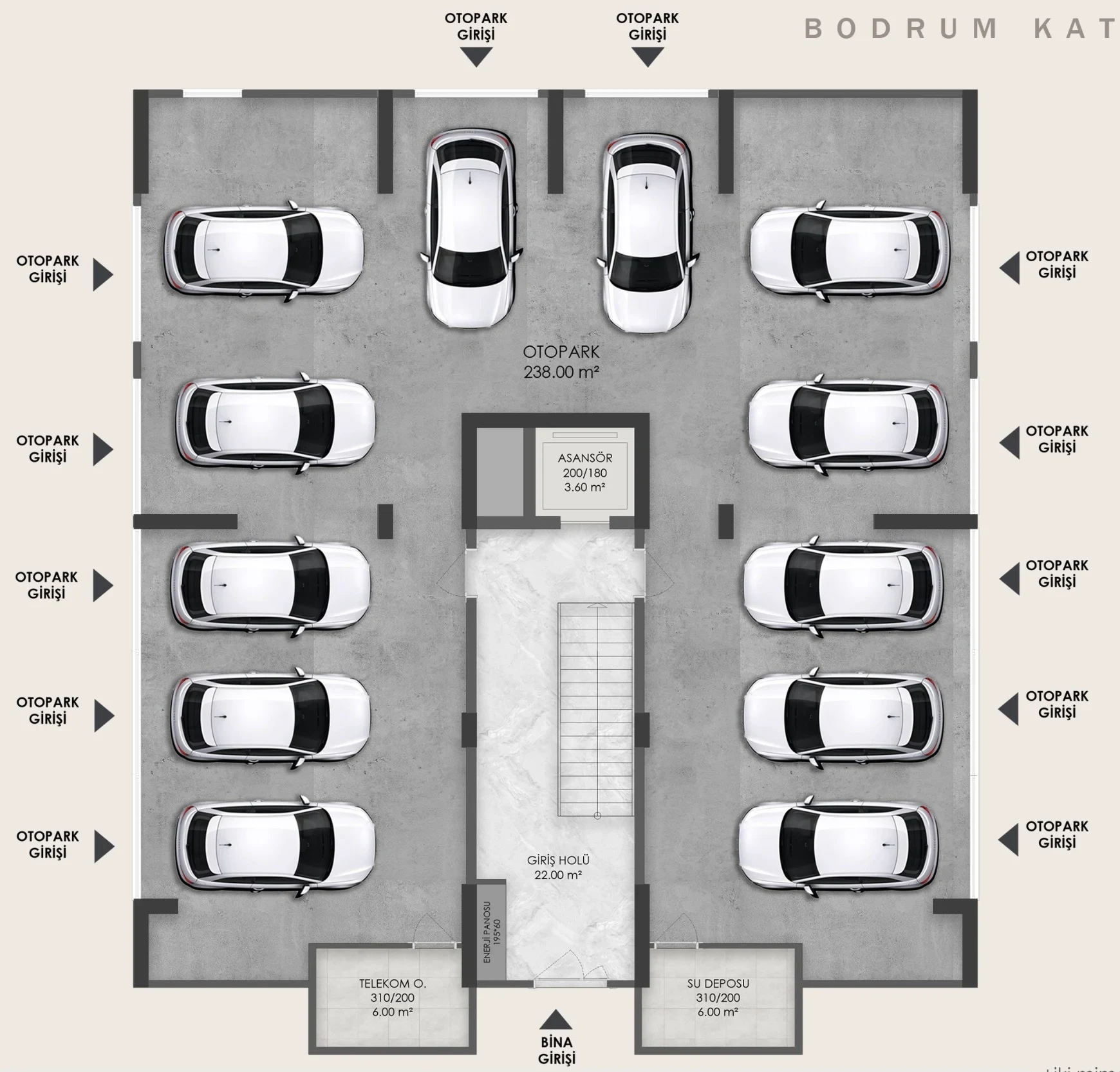 Moda 24 A-B Blok bodrum kat planı
