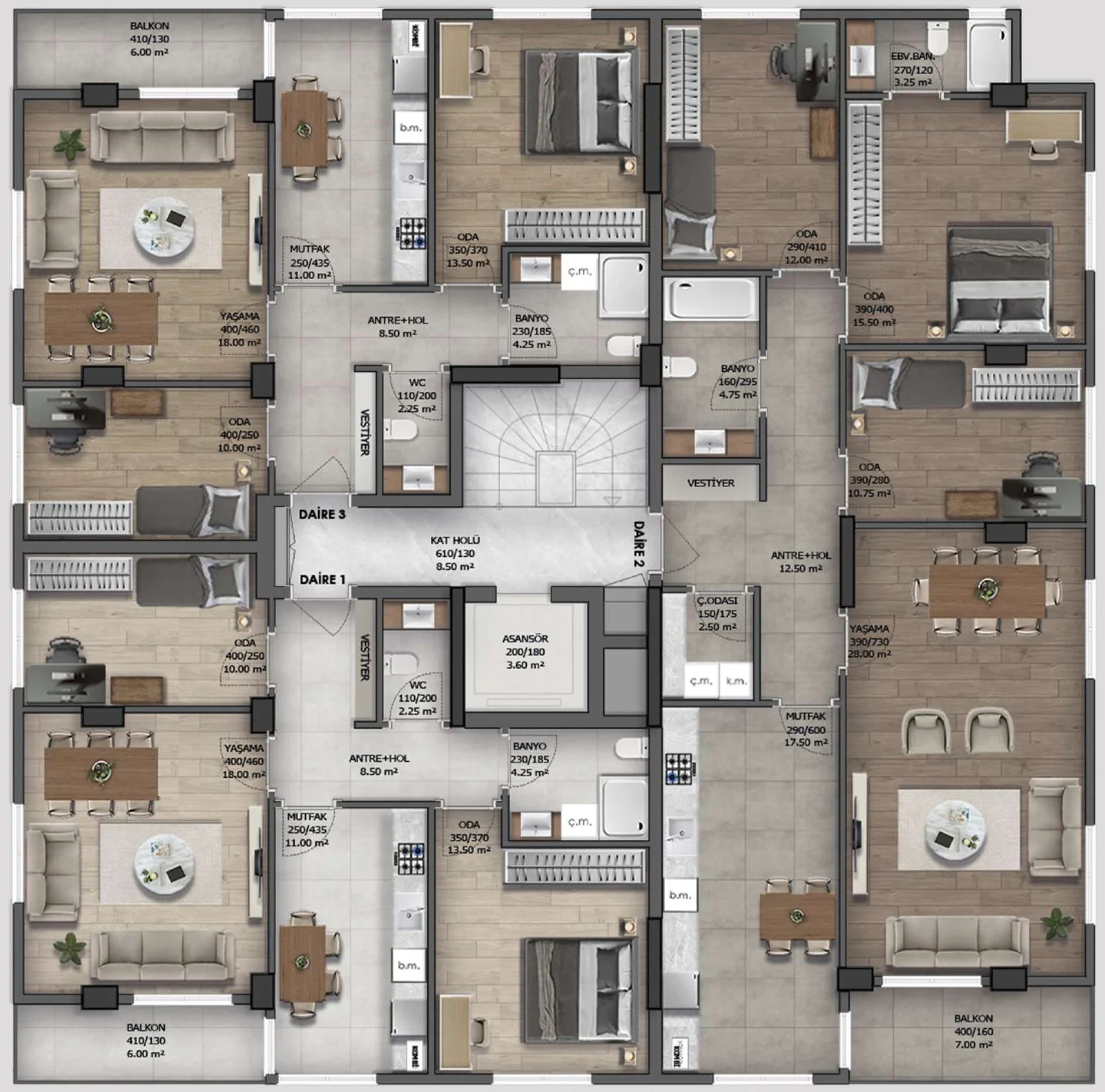 Moda 12 2+1 kat planı
